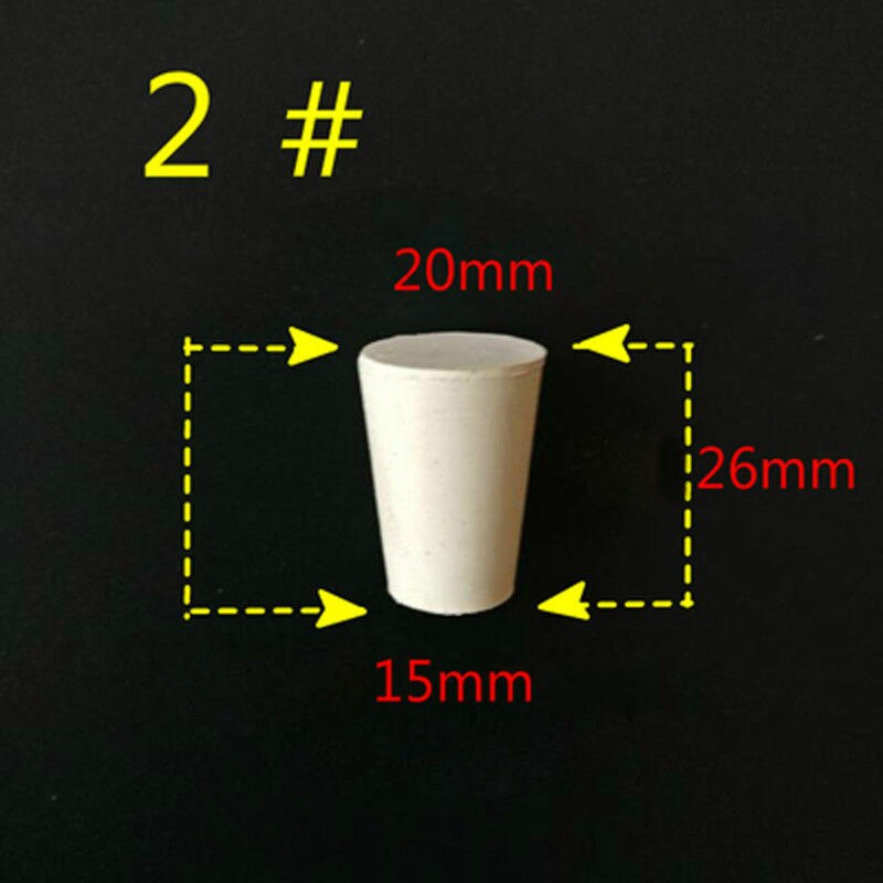 Bouchons de laboratoire en caoutchouc, 8 tailles, Tube conique, solide, blanc, résistant aux alcalis, bouchon d'étanchéité à insertion: Style  2