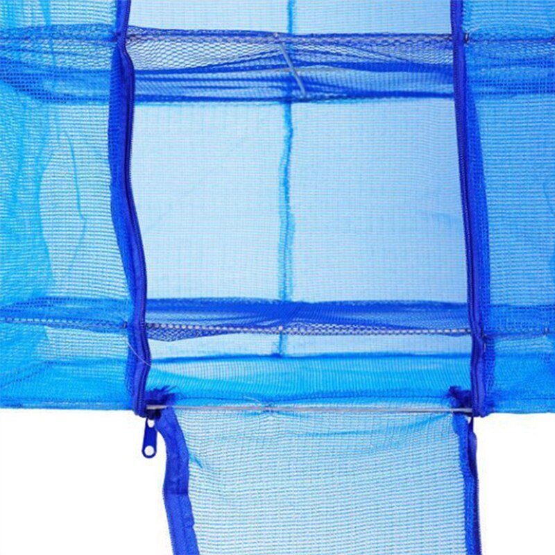 Foldable 4 Layers Drying Net Fish Net Drying Rack Hanging Vegetable Fish Dishes Dryer Net PE Hanger Fish Net