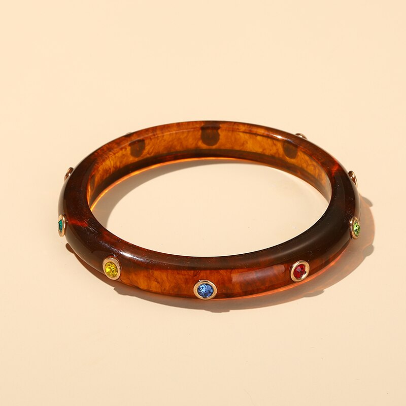 Pulseras de abalorios coloridos de Desinger para mujer, brazalete indio grande de lujo, joyería de de cristal,: KB230-6