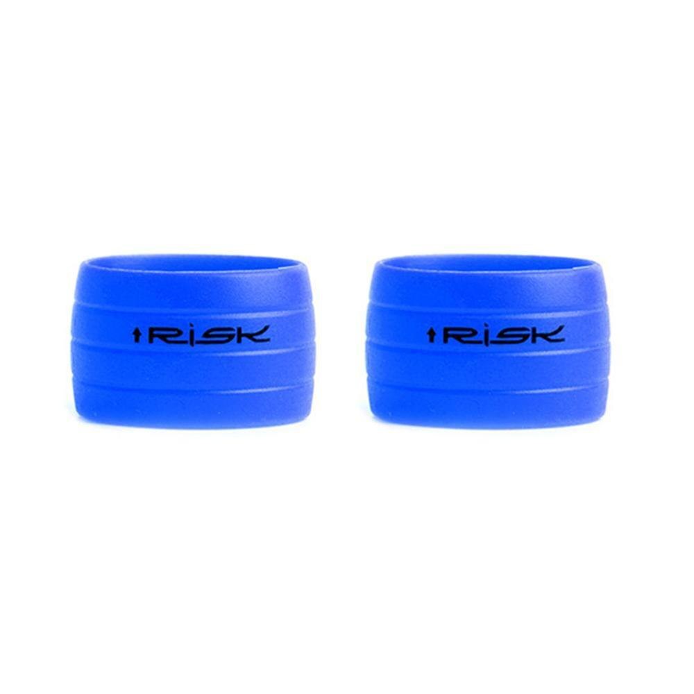 Bague de retenue 1 paire vélo guidon bande fixation manchon Silicone anneau caoutchouc protection vélo étanche bouchons Anti-saut X3G1: BLUE