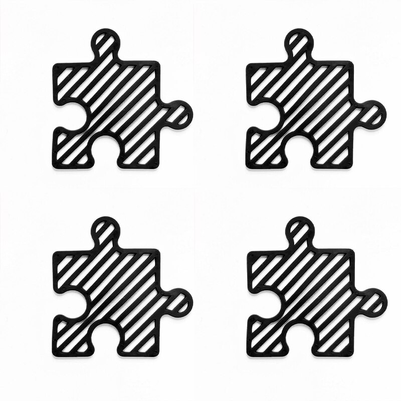 Puzzel Creatieve Siliconen Coaster,4-Kleur Diy Splic Antislip Hittebestendig -Schoon Leuke Placemat, home Kitchen Bar Tafel Matten.: Coaster B