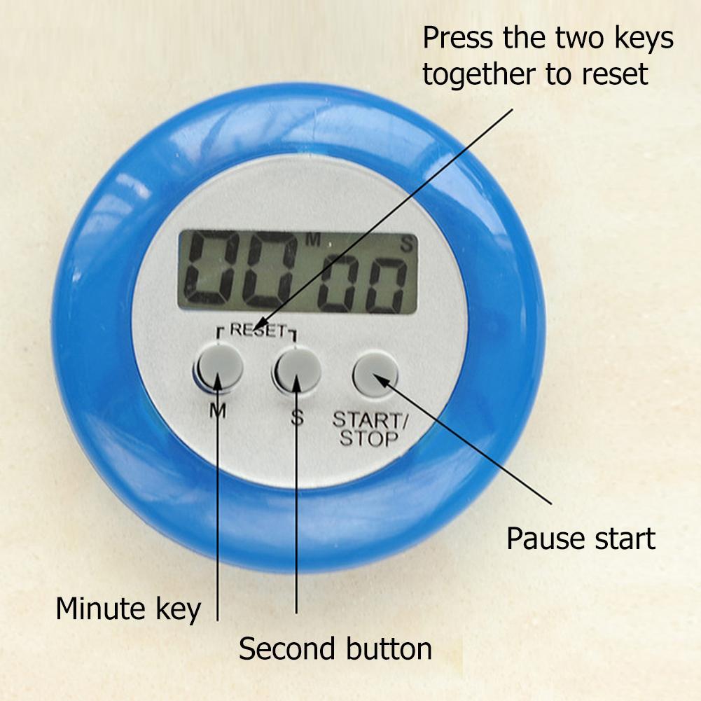 Five Kinds Of Color Circular LCD Digital Kitchen Countdown Timer Cooking Counter Reverse Timer Alarm Clock Magnetic