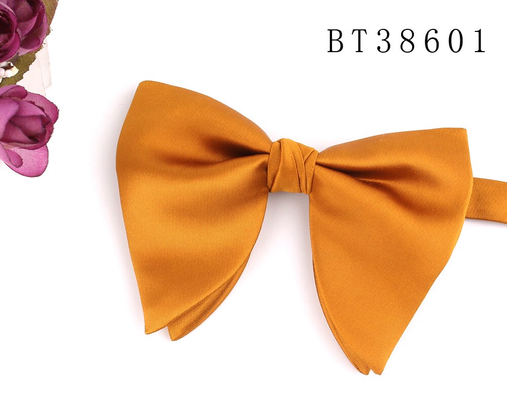 Pajarita de gran tamaño para hombre y mujer, lazo grande con nudo para adulto, corbatas sólidas para hombre y mujer, pajaritas marrón óxido para el novio: BT38601
