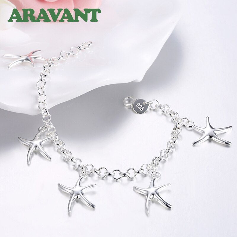 925 Zilver Starfish Charm Armbanden Ketting Voor Vrouwen Mode Zilveren 925 Sieraden