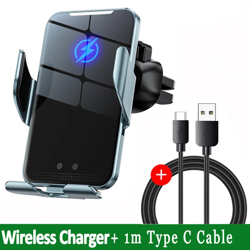 Cargador inalámbrico de coche de 30W, soporte magnético para teléfono de montaje en coche para iPhone 15, 14, 13, 12, Samsung, carga rápida por inducción infrarroja: orange