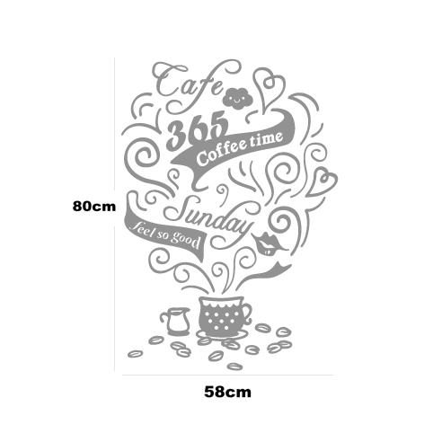 Coffee Shop Sticker Glass Decal Cafe Poster Vinyl Art Wall Decor Mural Break Milk Tea: F