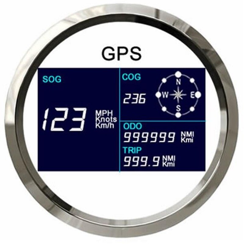 3 3/8" Digital GPS Speedometer Total Mileage Adjustable GPS Blind Area Odometer Compensation 12V 24V: WS