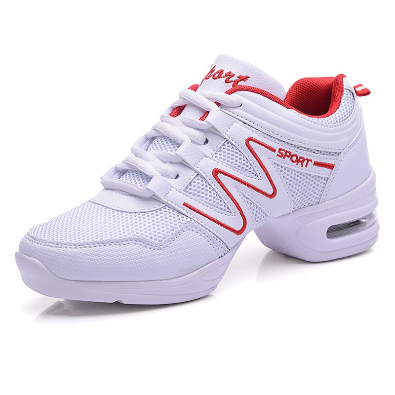 Kids 'sneakers kinderen concurrerende aerobics schoenen zachte bodem fitness sportschoenen Jazz/Moderne vierkante dansschoenen: 851white / 5