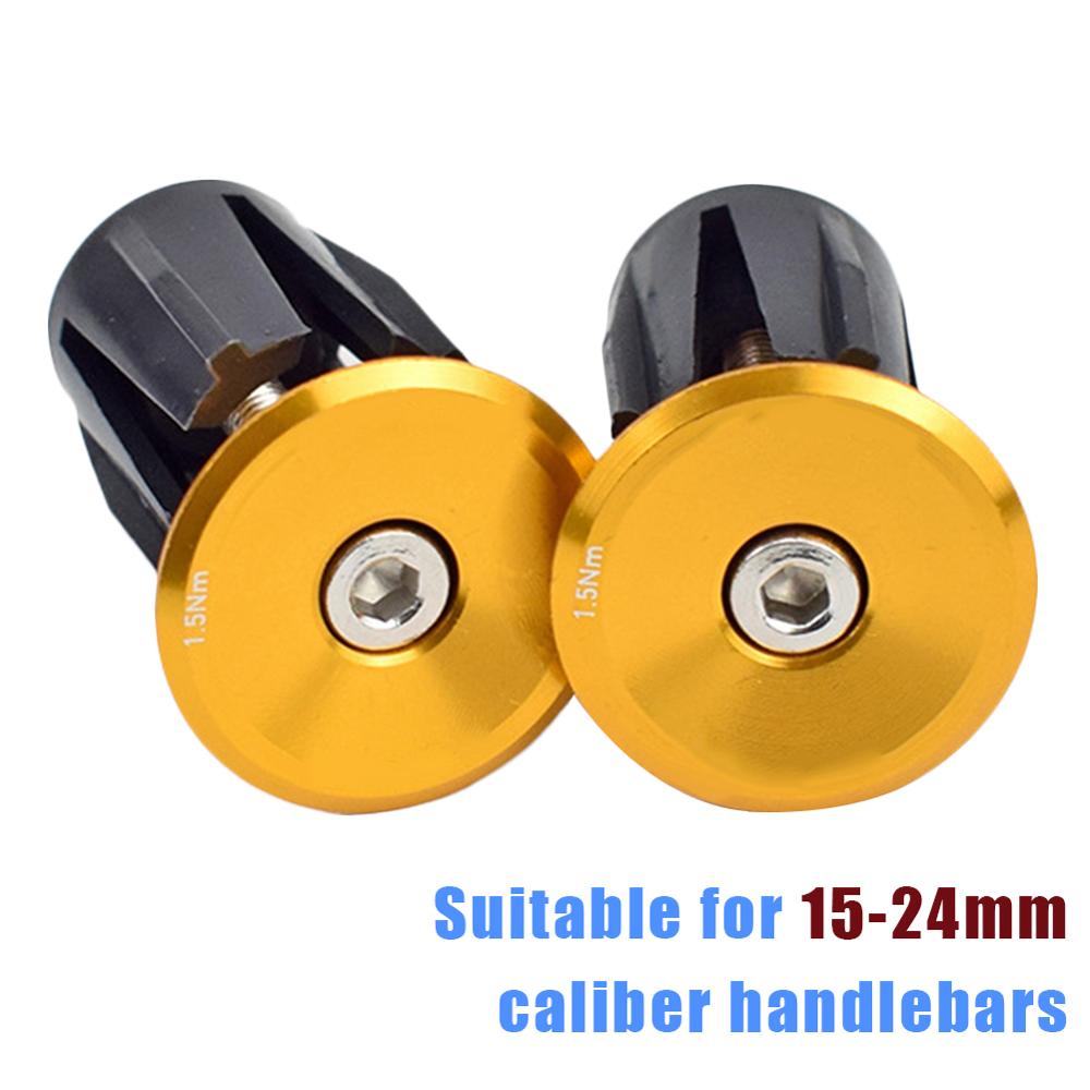 Tapones para manillar de bicicleta, accesorios para bicicleta de montaña y carretera, 1 par: Gold
