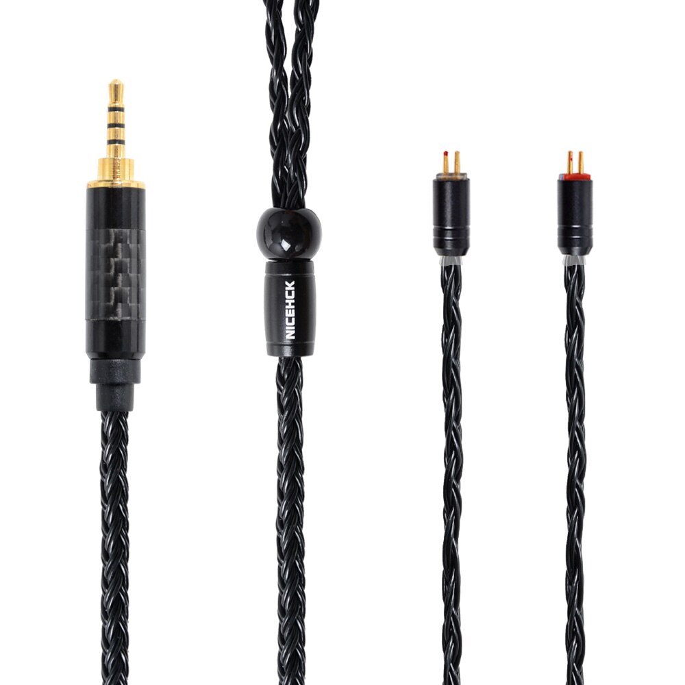 NICEHCK 16 Core Silver Plated Headphone Cable - 120cm - 3.5/2.5/4.4mm Plug - MMCX/2Pin Connector: 2.5mm plug with 2PIN