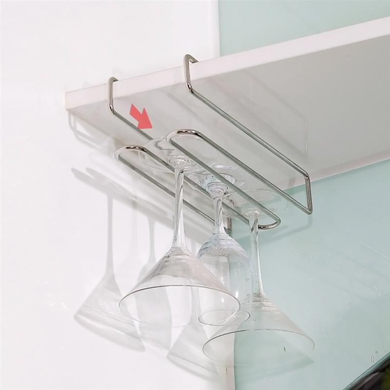 Support de verre à vin sur rail, étagère de rangement pour verres à pied, suspension dans un panneau de 3cm épaisseurs