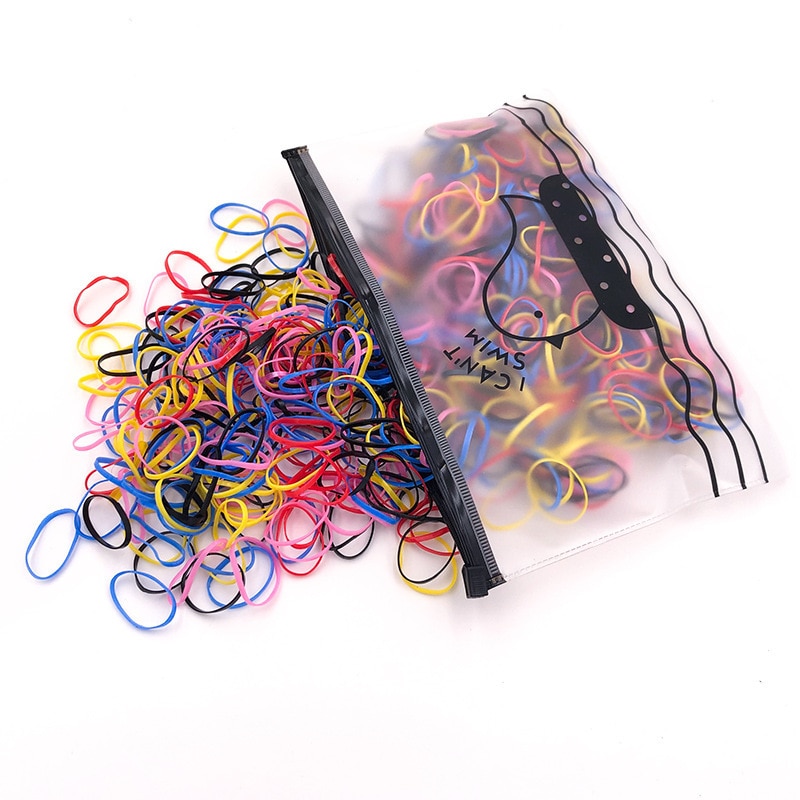 2500pcs Meisjes Elastieken Haarbanden Haar Ring Wegwerp Paardenstaart Houder Rubber Band Scrunchies Kids Gum voor Haar Accessoires