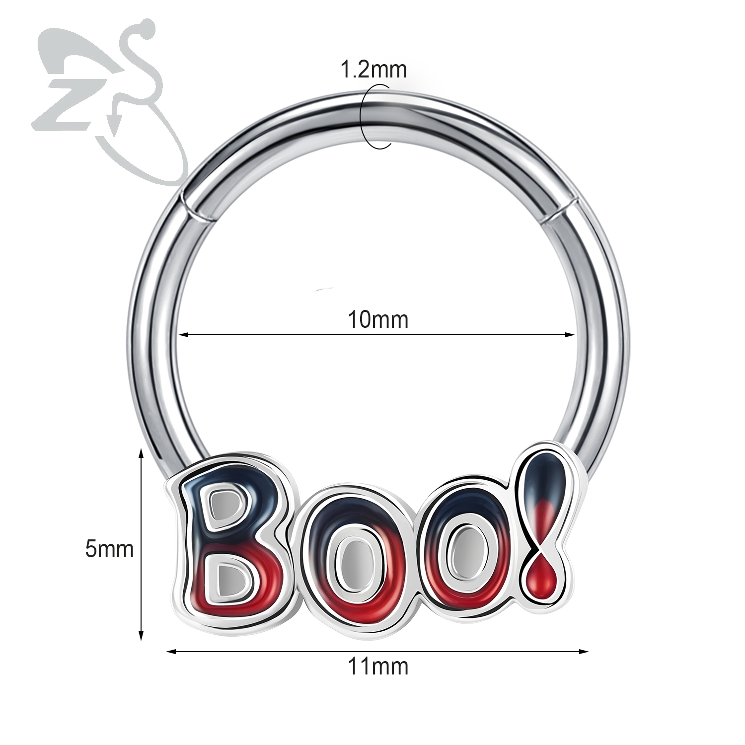 ZS 1PC serpent citrouille chauve-souris nez Piercing couleur noire Septum anneau acier inoxydable nez Clicker oreille Helix Cartilage Piercings 16G: Plaqué or antique