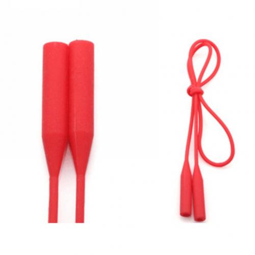 53cm couleur bonbon élastique Silicone lunettes sangle lunettes de soleil chaîne sport anti-dérapant cordon support cou lunettes chaîne lanière: Rouge