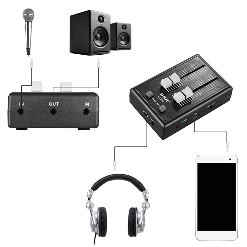 Top Angebote Tragbare 3,5 Mm o Sound Mixer Tasche Mixer Für Handy Kopfhörer Kopfhörer Verstärker Eu Stecker