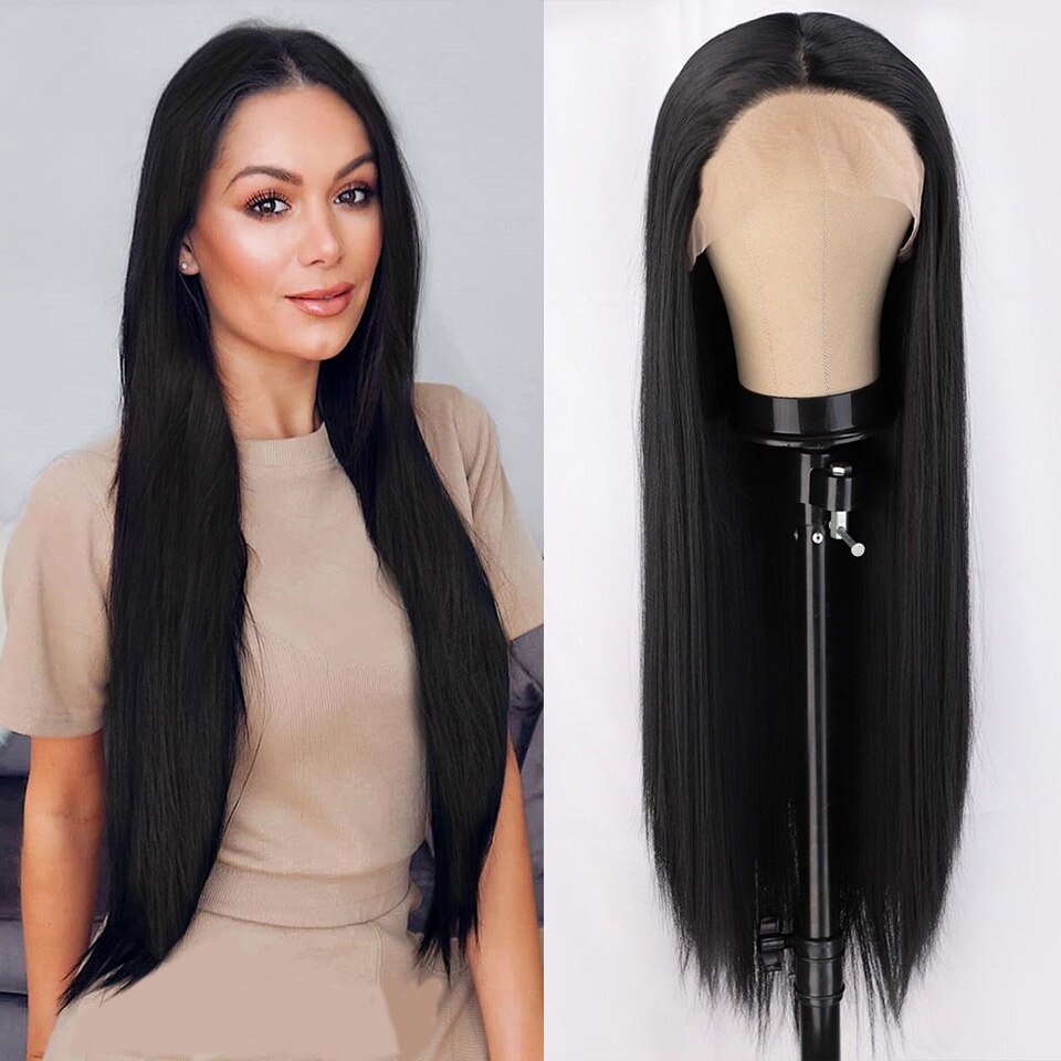 Perruque Longue Superposée Résistante à La Chaleur – Couleurs Marron, Bordeaux, Noir – Taille Unique