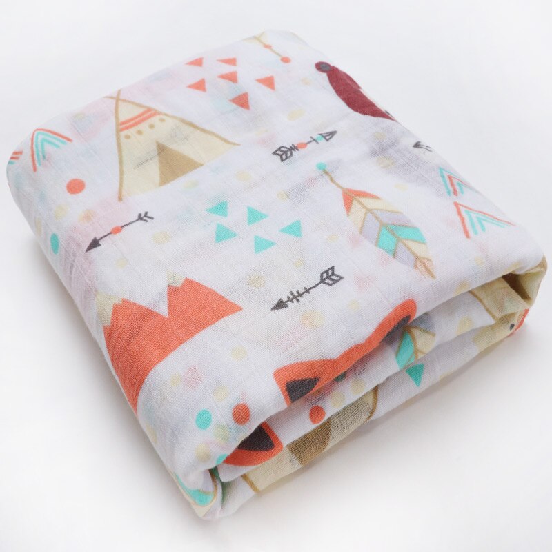 Bomull babyfilt nyfödd bebe linda wrap barnvagn tillbehör flamingo tecknat djurtryck babyprylar: Tält