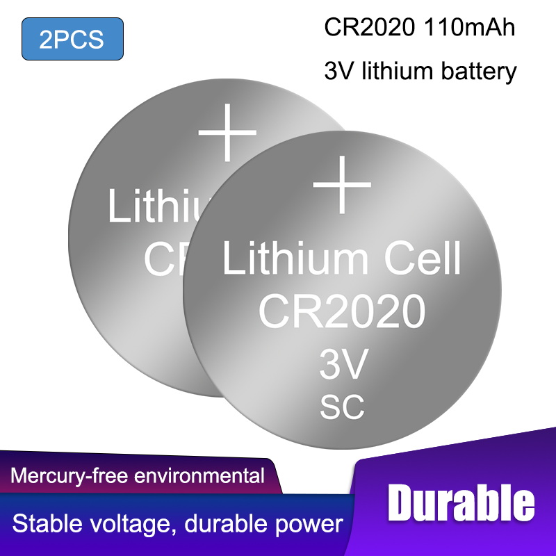 2PCS/LOT CR2020 Button Battery 3V lithium battery is suitable for remote control / electronic meter and so on