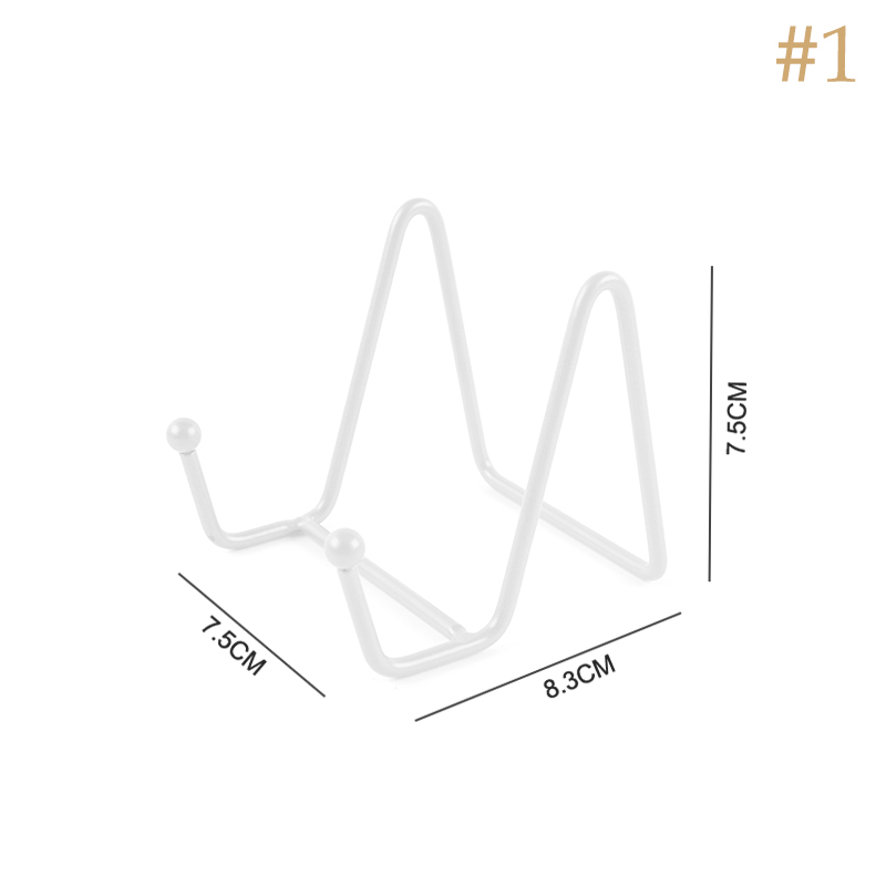 1pc Platte Display Stand Bild Staffelei Metallplatte Ständer Halter Display Bilder Rahmen Foto dekorative Platte Teller Tischplatte Kunst: Weiß