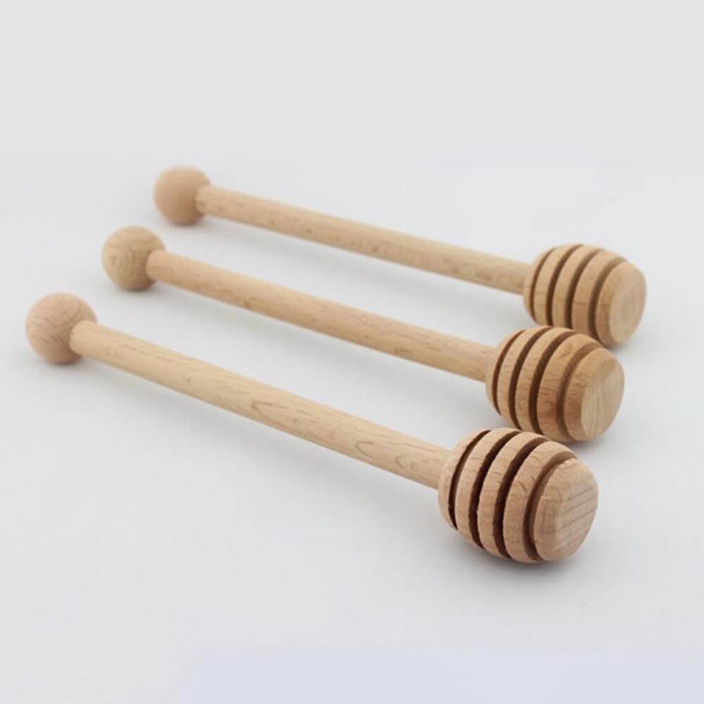 2 Stuks Houten Honing Dipper Sticks Jam Muddler Siroop Stirrer Voor Honey Pot Jar Container