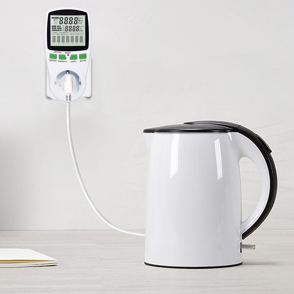 Digitale Energiemeter Elektriciteit Voltage Wattage Power Meten Outlet Analyzer Lcd Meting Inspectie Gereedschap