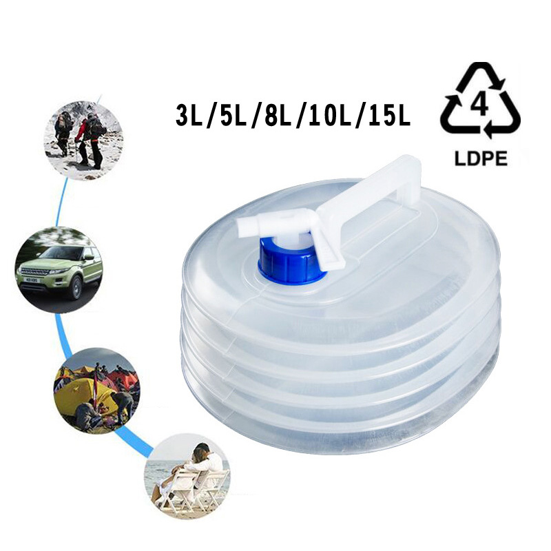 Draagbare Outdoor Camping Water Emmer Opvouwbare Inklapbare Survival Toepasselijk Water Fles Container 3/5/8/10/15L