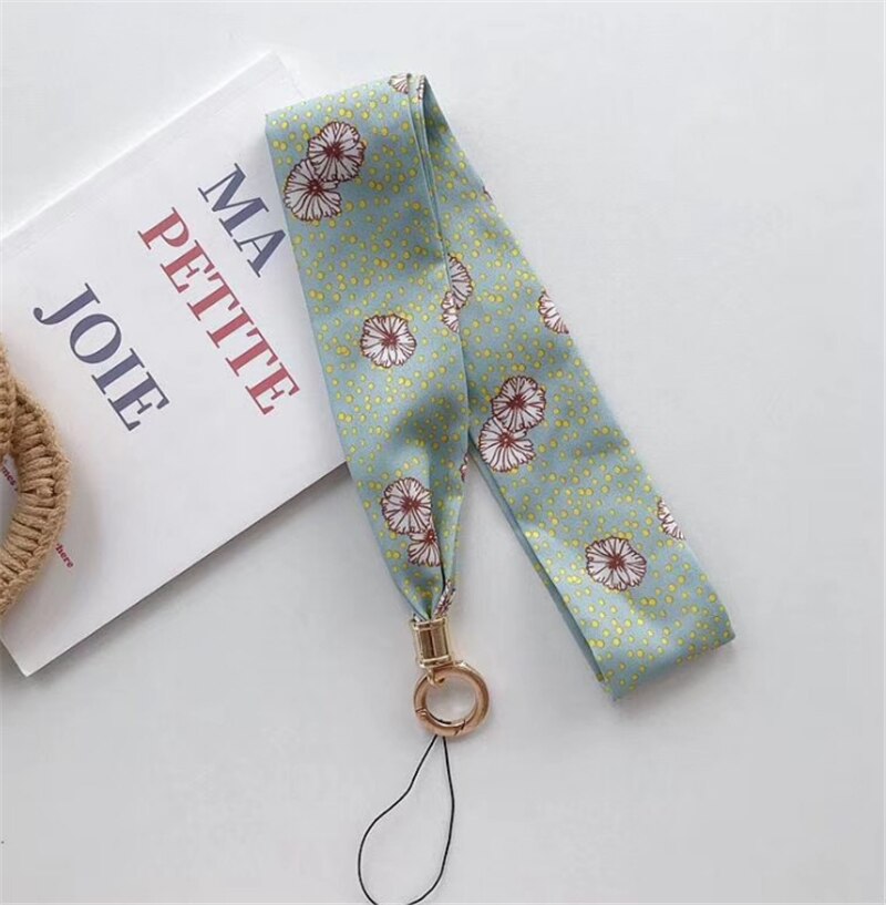 Lanière de foulard florale pour le cou de téléphone sangles de téléphone portable lanière de chaîne de téléphone longue clé de carte d'identité USB caméra MP3 clé de Badges suspendus: G