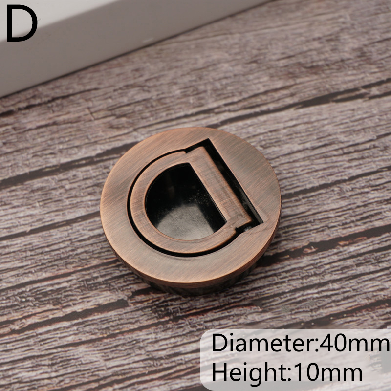 Nordic Simple Hidden Door Handles Stainless Steel Recessed Flush Pull Cabinet Invisible Round Door Handle Pull Hardware: D
