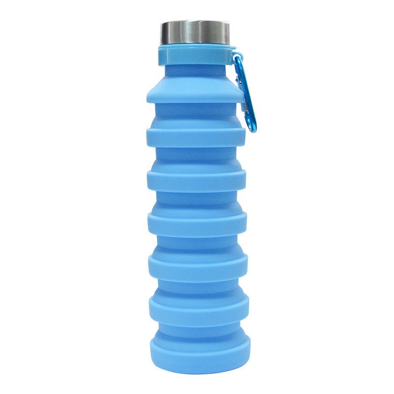 470 ml/550 ml bærbare silikone vandflaske, der kan trækkes tilbage sammenfoldelig kaffeflaske e udendørs rejseværktøj sammenklappelige sportsflasker: 7