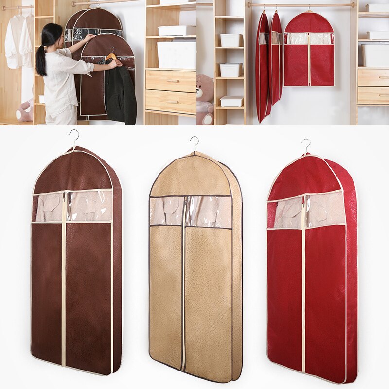 1Pc Huishoudelijke Stof Kleding Opbergtas Kleding Covers Jas Bont Kleding Stofkap Dikke Niet-geweven Stof Drie-Dimensionale