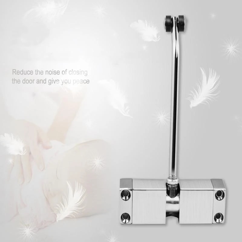 Automatic Door Closer Security System Door Closer Aluminum Alloy Automatic Door Spring Silver Tone Intensity Slides