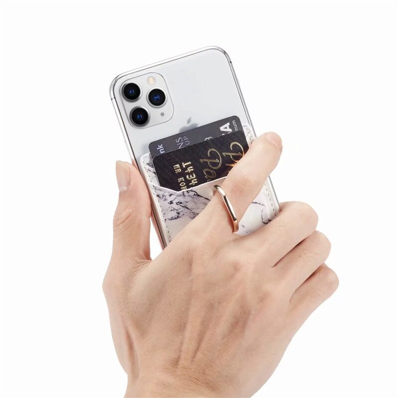 Etui na telefon naklejki marmuru skórzany telefon komórkowy tylna karty portfel z uchwytem na kartę kredytowa, dowód osobisty kieszeń na kartę samoprzylepna naklejka torba saszetka na telefon