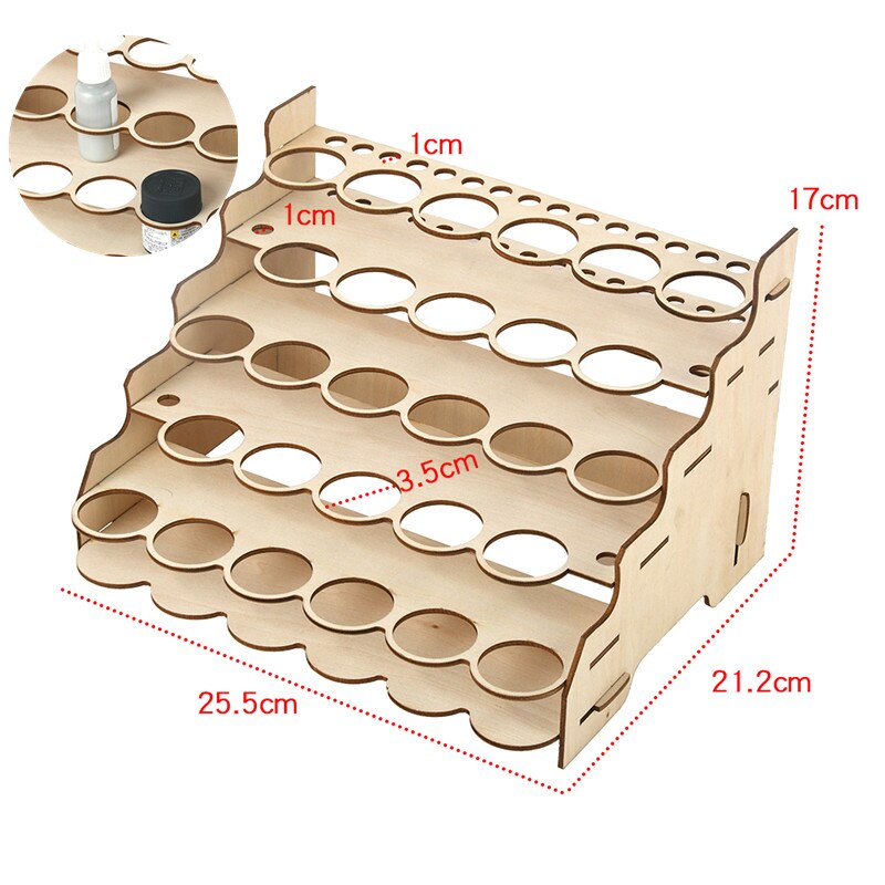 Scatola di immagazzinaggio dell&#39;organizzatore della pittura dei pigmenti di legno dell&#39;assemblea di Diy per il Modeler del supporto del supporto delle bottiglie di vernice: GW 143