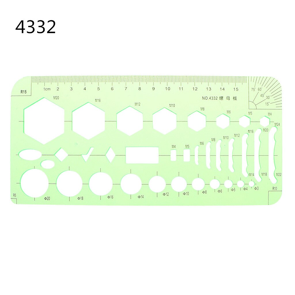 Plastic Geometric Ruler Template Drawing Tools Ruler Mapping Suitable For Student Of The Stationery School JUL-26A: 4332