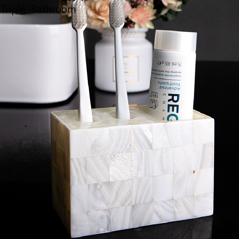 Light Luxury Shell Resin Toothbrush Holder Portable Travel Bathroom Accessories Toothbrush Toothpaste Storage Display Stand