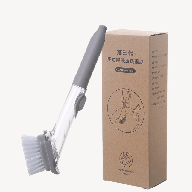 Wikhostar Keuken Reinigingsborstel Met Afwassen Spons 2 In 1 Lange Handvat Afwasborstel Household Cleaning Tools: 03