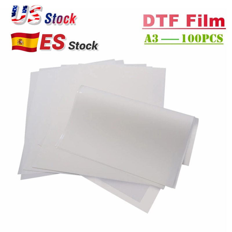 100 stücke A3 DTF Transfer Film Direkt Transfer Druck Film Cold Peel Doppelseitige 75U für Groß