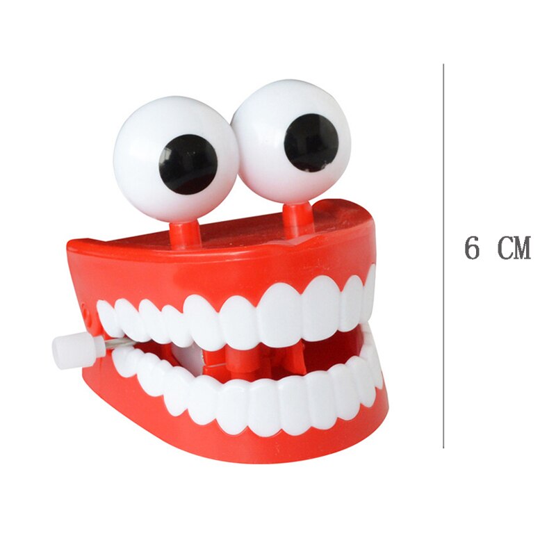 Novelty Dentures Clockwork Fun Toy Teeth Clockwork Beating On The Chain Classic Toys Halloween Funny Teeth Model Toys Kids