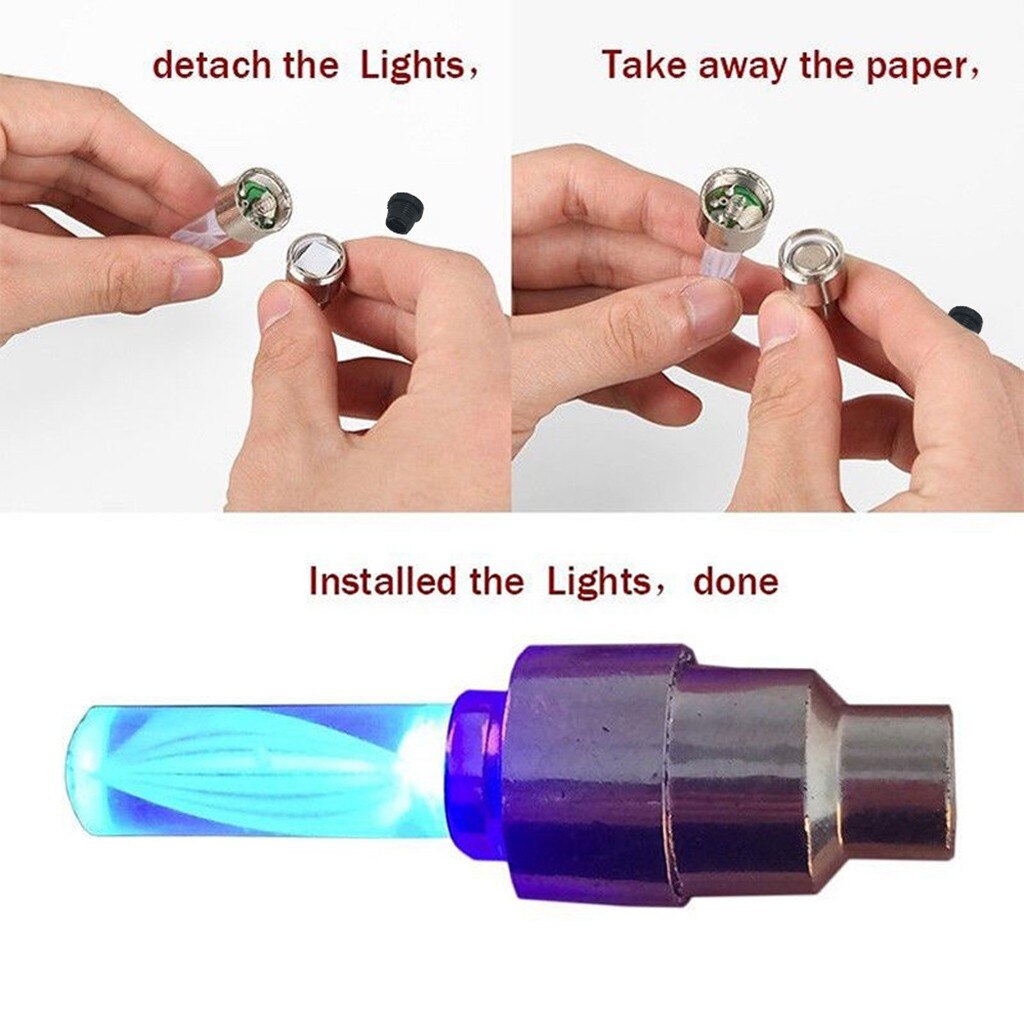 4 stücke LED Rad Licht Reifen Ventil Kappe Fahrrad Auto Motor- Motorrad Rad Reifen Reifen Ventil Kappe LED Licht Speichen blinkende Lampe