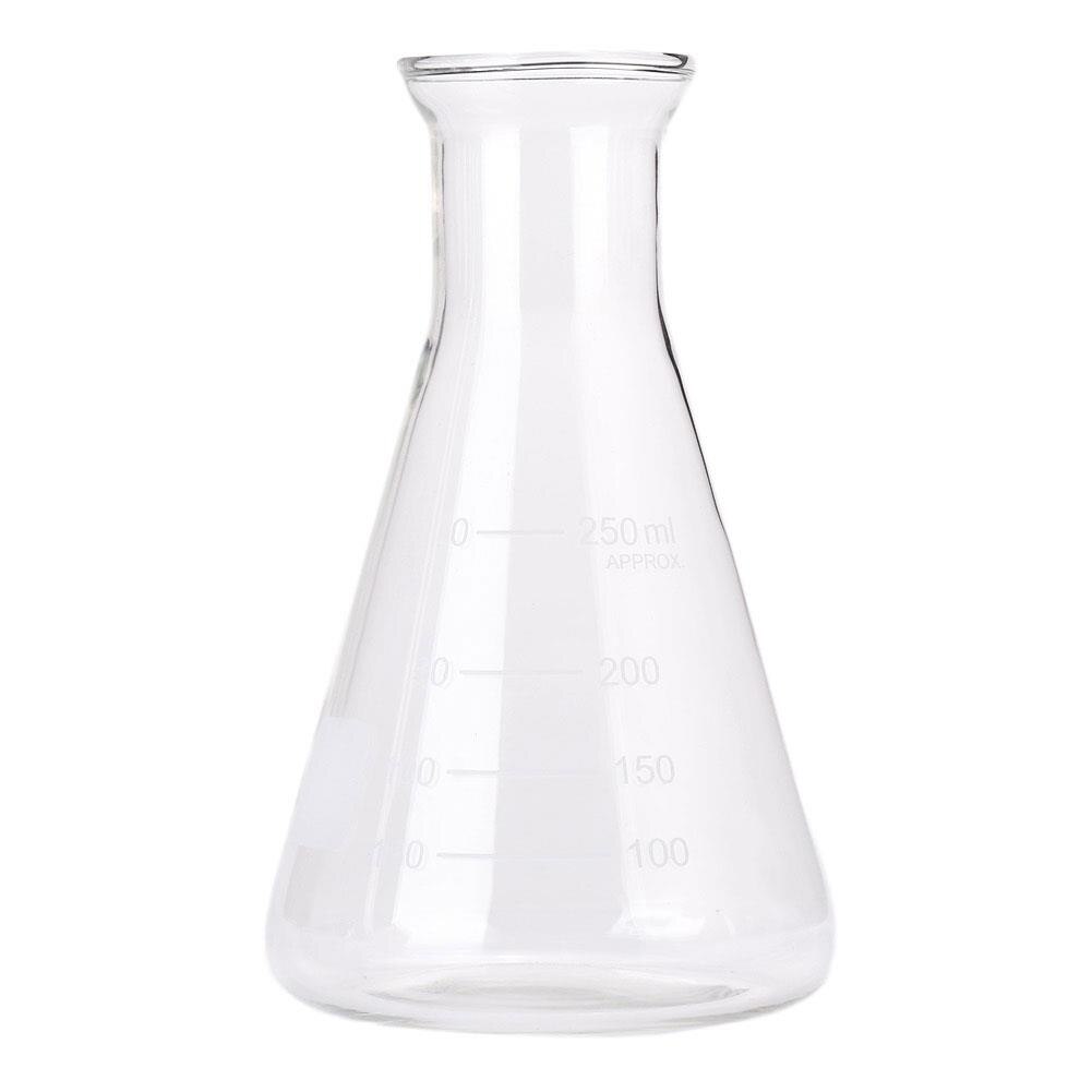 50ml-500ml Transparent Lab Conical Flask Glass Scientific Erlenmeyer Flask Safe Glassware Laboratory School Research Supply