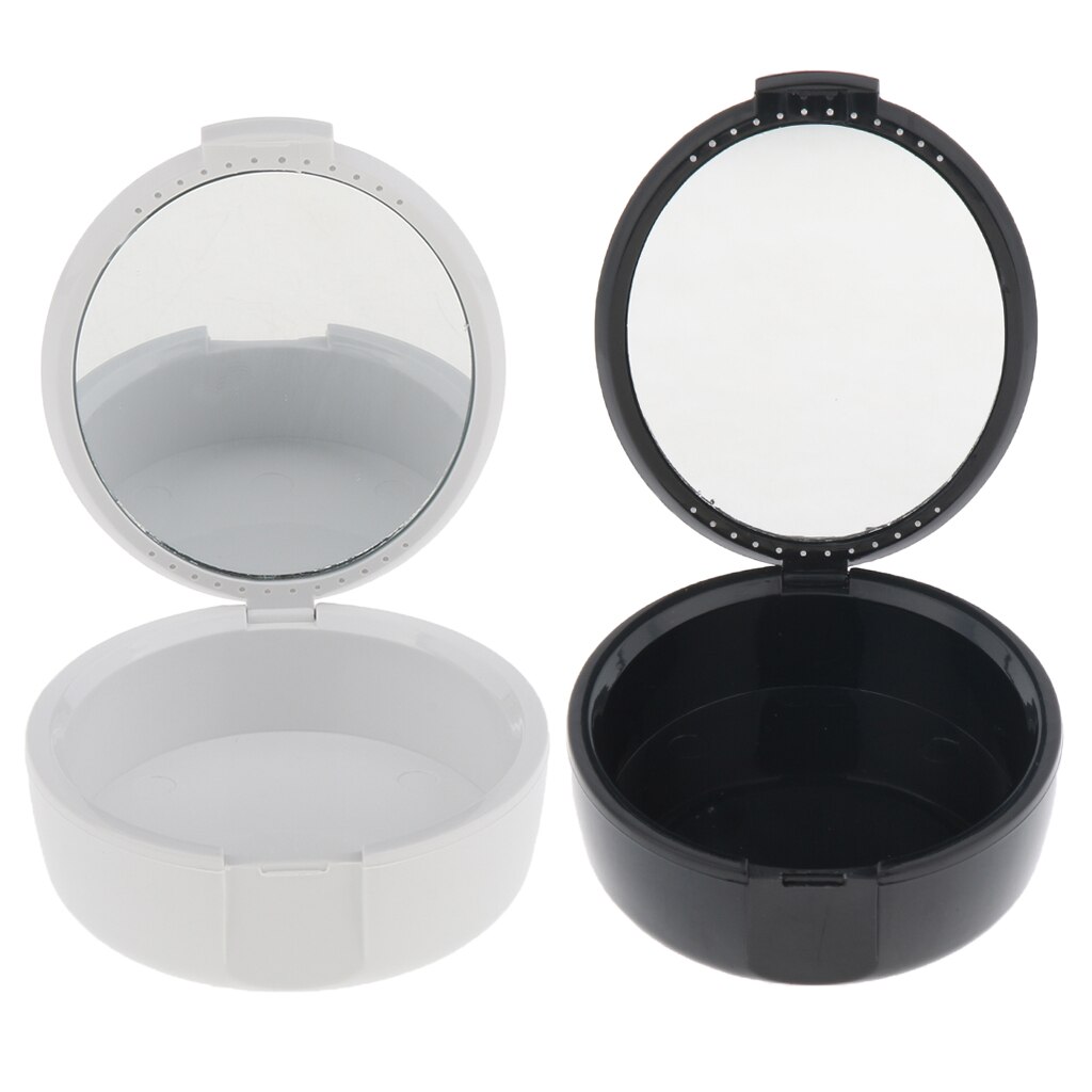 2 Denture Storage Box With Mirror Mouth Guard Container Retainer