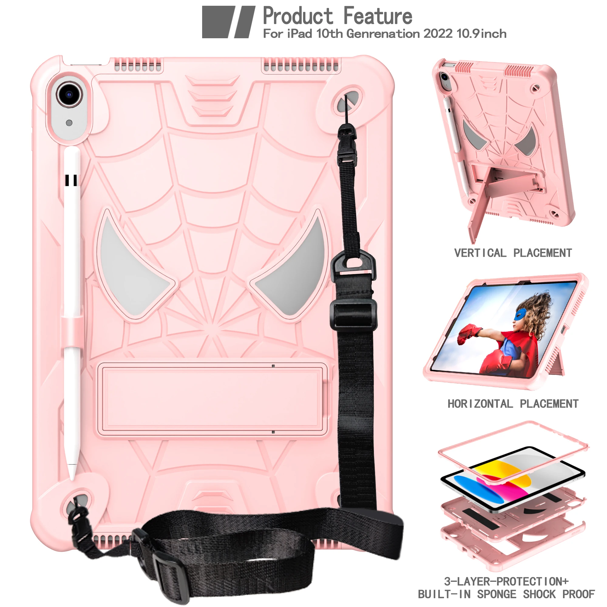 Funda protectora de cuerpo completo para tableta, cubierta a prueba de golpes para ipad 10, 10. ª generación, A2757, A2777, A2696, 2022: Gris