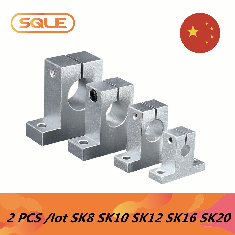 2 pc/lot SK8 SK10 SK12 SK16 SK20 SK25 linear shaft rail shaft Side Blocks support bearing for CNC 3D printer