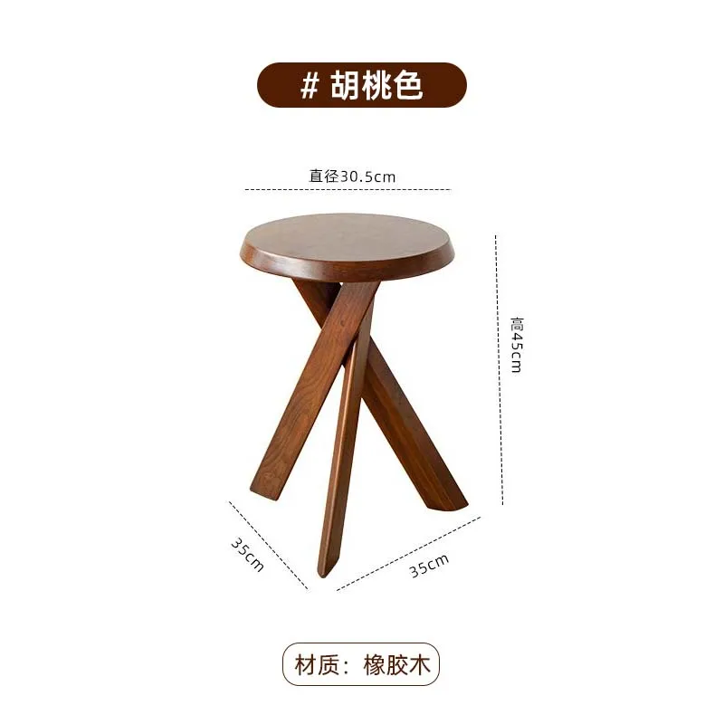 Mesa auxiliar de sofá de madera de fresno, mesa esquinera Wabi-Sabi, taburete redondo Vintage para sala de estar, estante de almacenamiento resistente: Pulir
