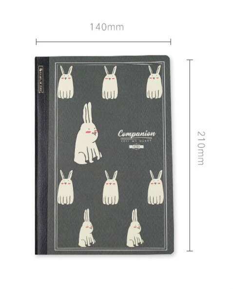 Happy Animal Portable A5 Grid Paper Book 64P Agenda Journal Supplies: D