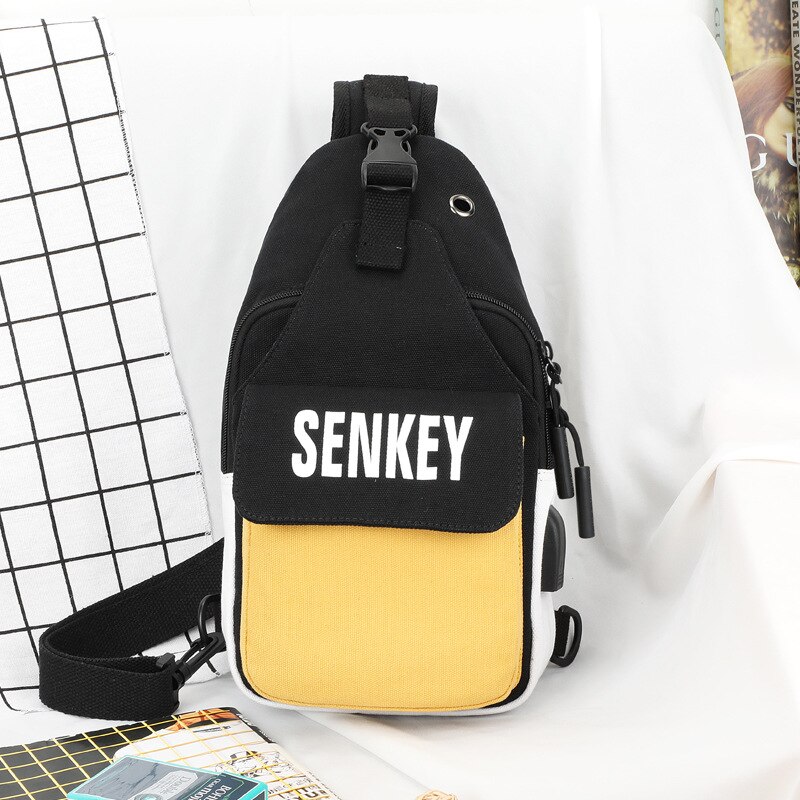 Boshikang USB Ladung Männer der frauen Schlinge Tasche Brust Packts Taille Tasche Hüfte hüpfen Crossbody Reise Brust Tasche Weibliche