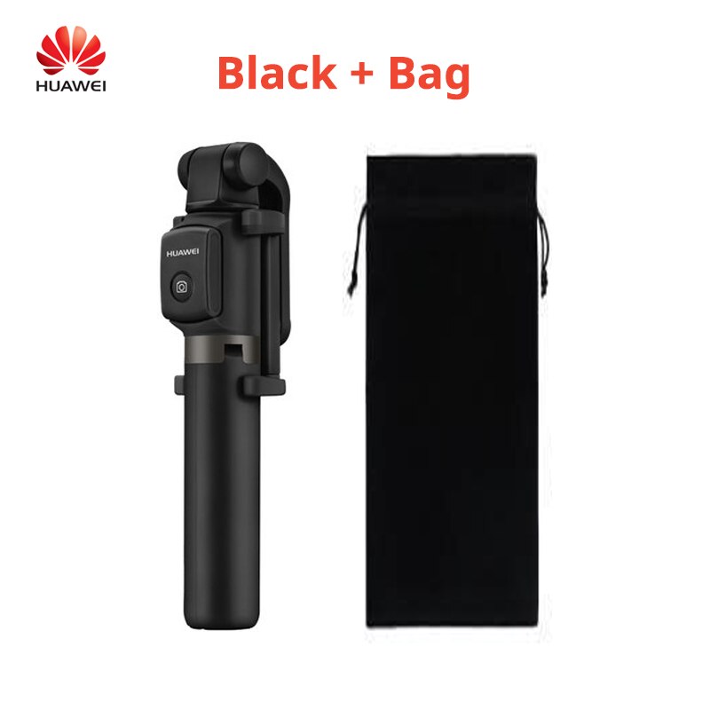 HUAWEI AF15 Bluetooth Selfie Stick Portable Travel Tripod Wireless Control Monopod Handheld for iOS iOS Huawei Xiaomi Phone: Black With Bag