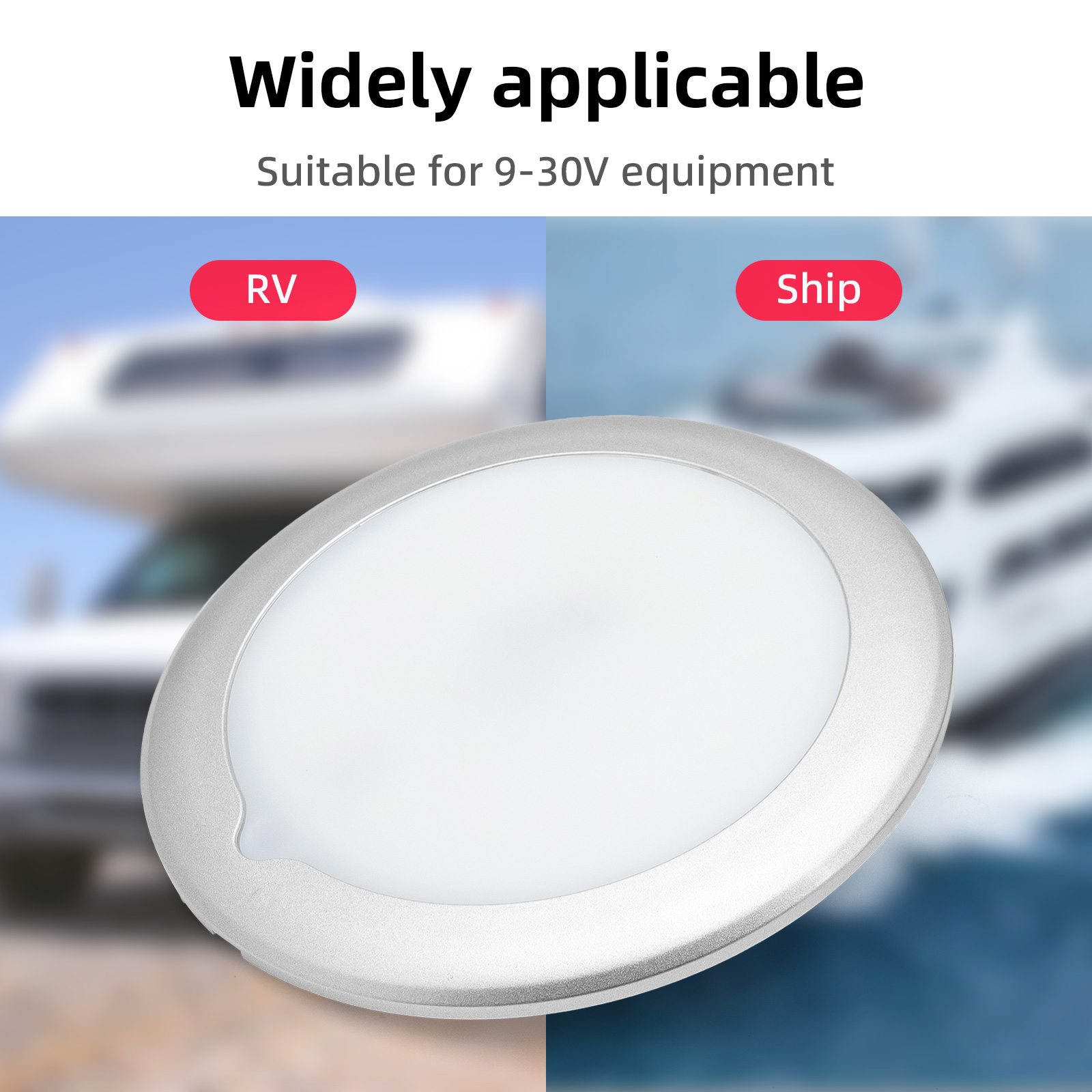 12 v 24v ledet taklampe båtlampe dimbar bobillys vanntett med berøringsdimmerbryter interiør nede campingvogn campingvogn marine
