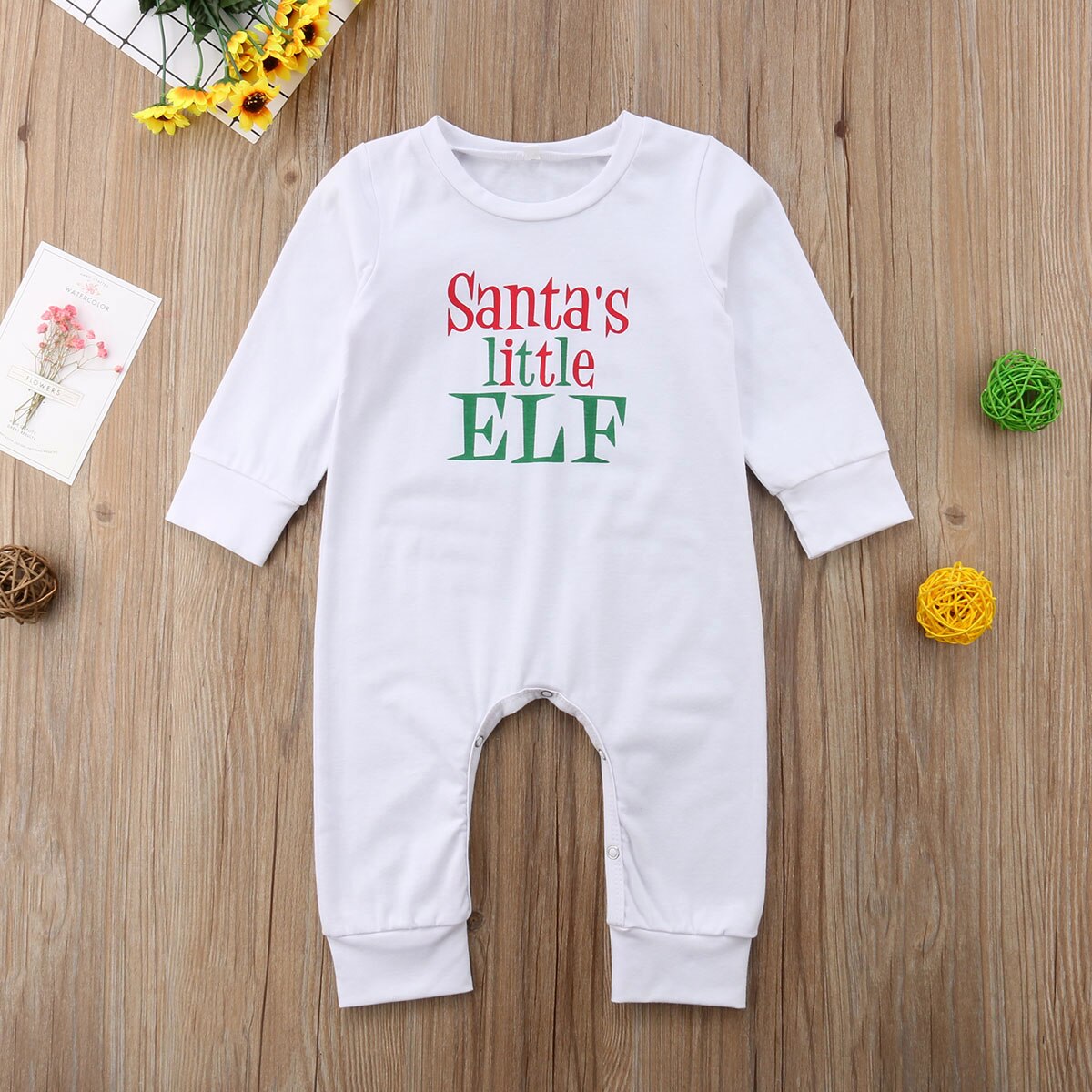 Brand Xmas Peuter Baby Meisjes Jongens Romper Lange Mouw Brief Afdrukken Witte Katoen Jumpsuits Santa Playsuit Outfit 0 -18 m