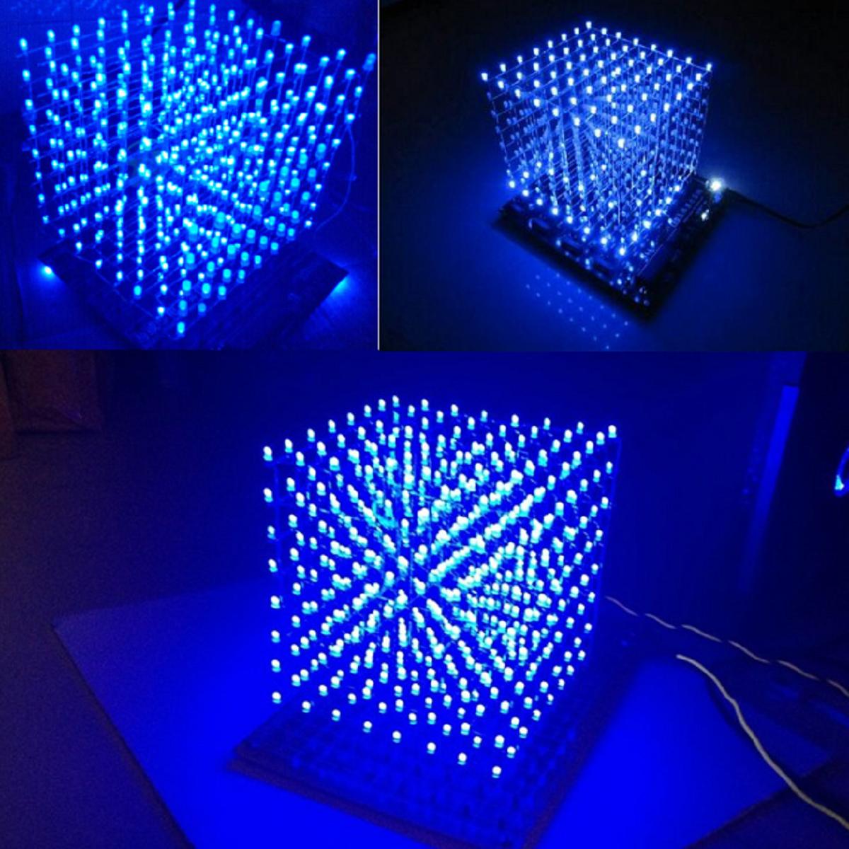 LEORY DIY 3D LED Light Cube Kit Wi-Fi Connected APP Control 8x8X8 512 LED Display Equipment MP3 DAC Circuit Music Spectrum